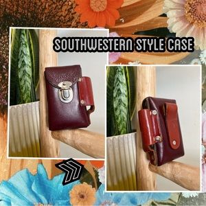 Genuine Handtooled Leather Phone | Vape | Cigarette | ID Case Western BOHO 🌻